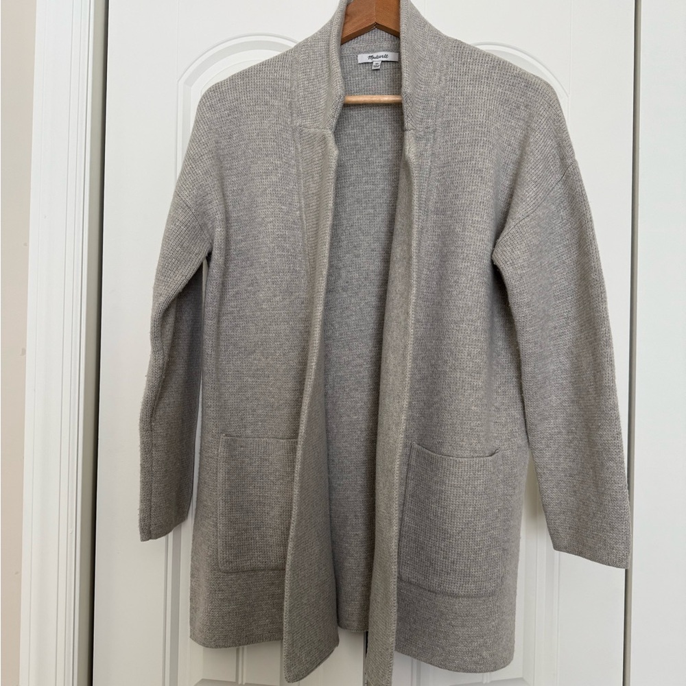 Madewell Gray Open Front Cardigan Sweater